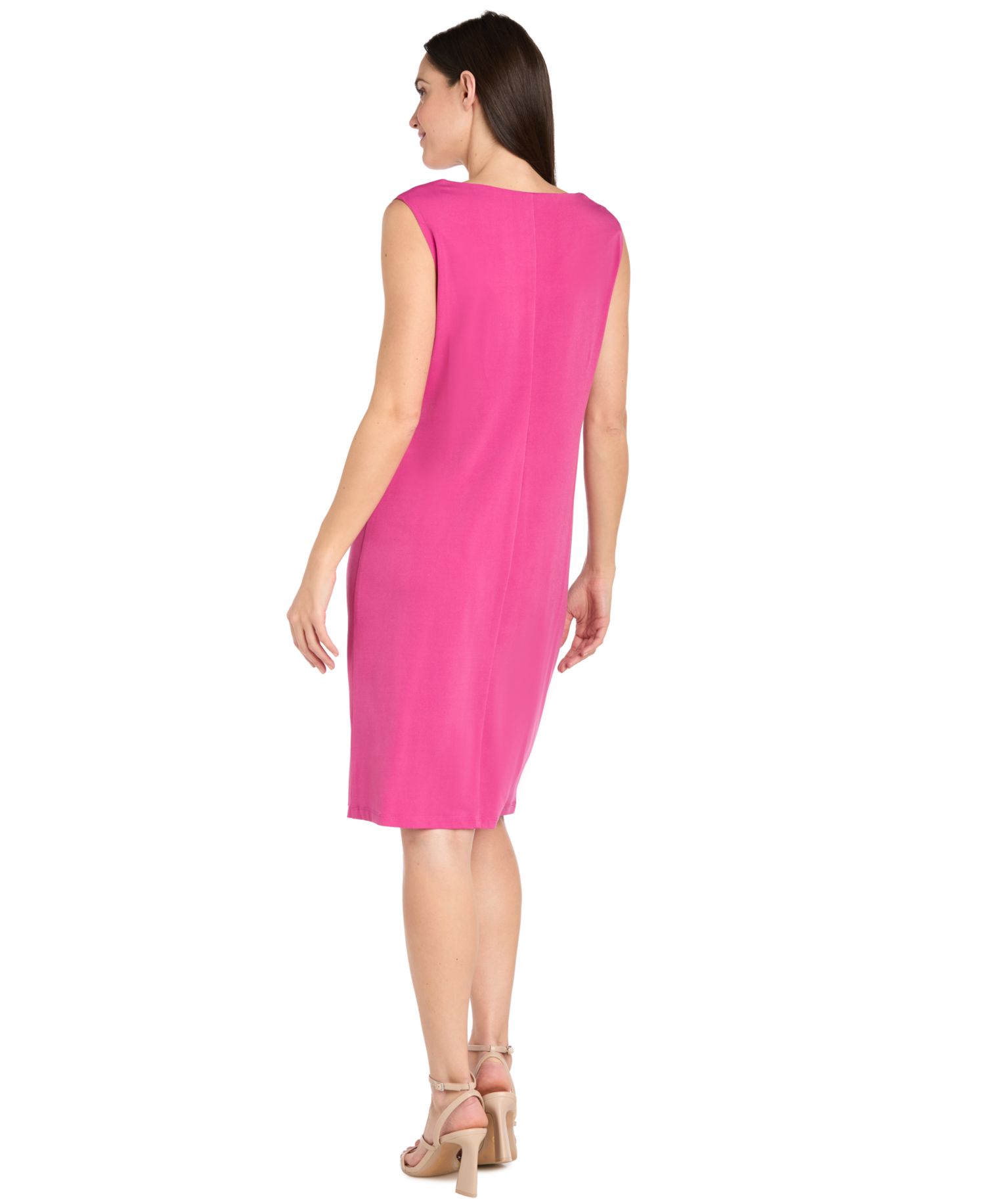Women's Wedding Guest Scoop-Neck Dress and Printed Mesh Jacket, 2-Piece Set