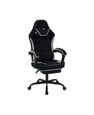 Height Adjustable Gaming Chair with Headrest Footrest and 360degree(s) Swivel Seat