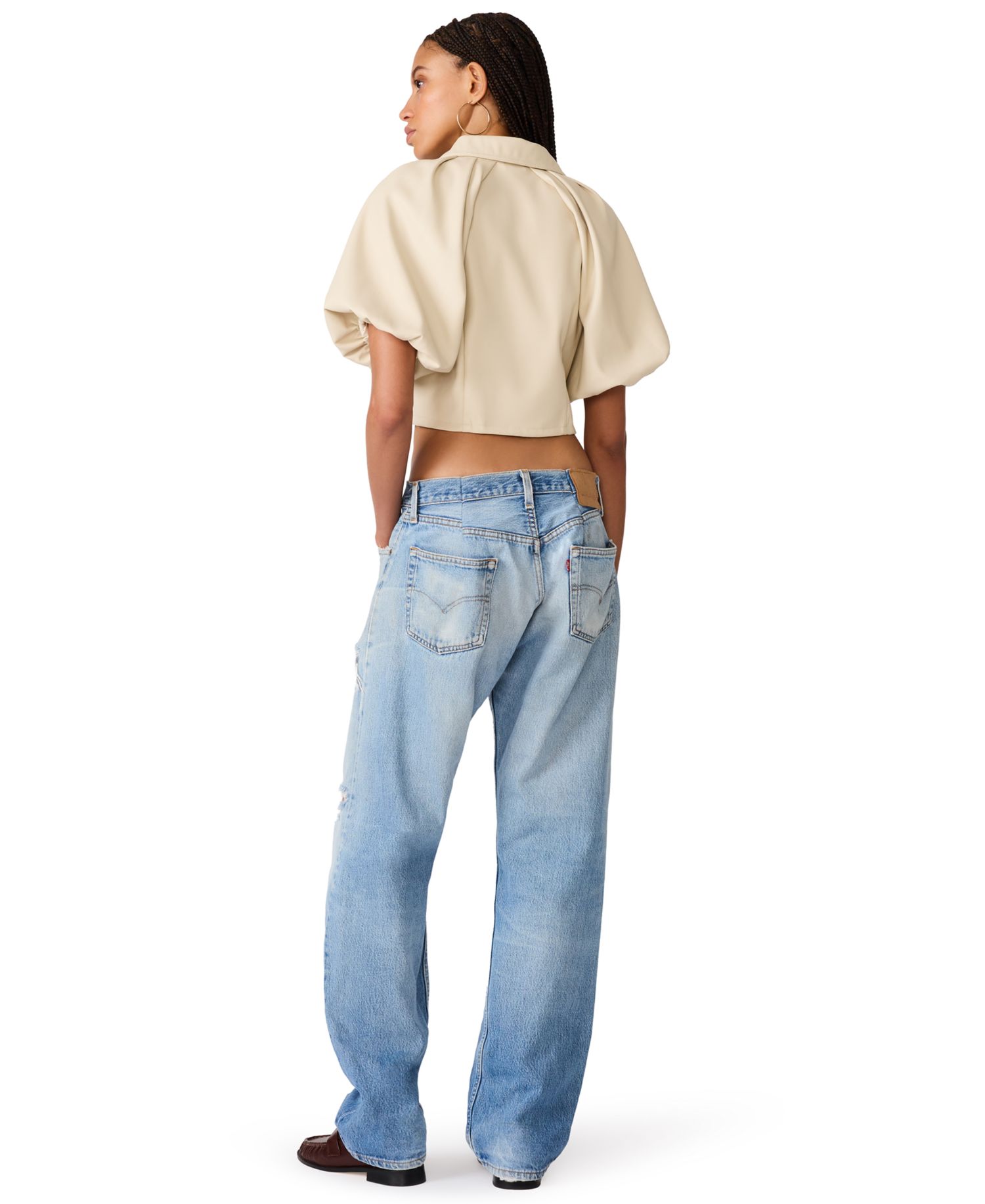 Women's Reece Collared Short-Sleeve Crop Top