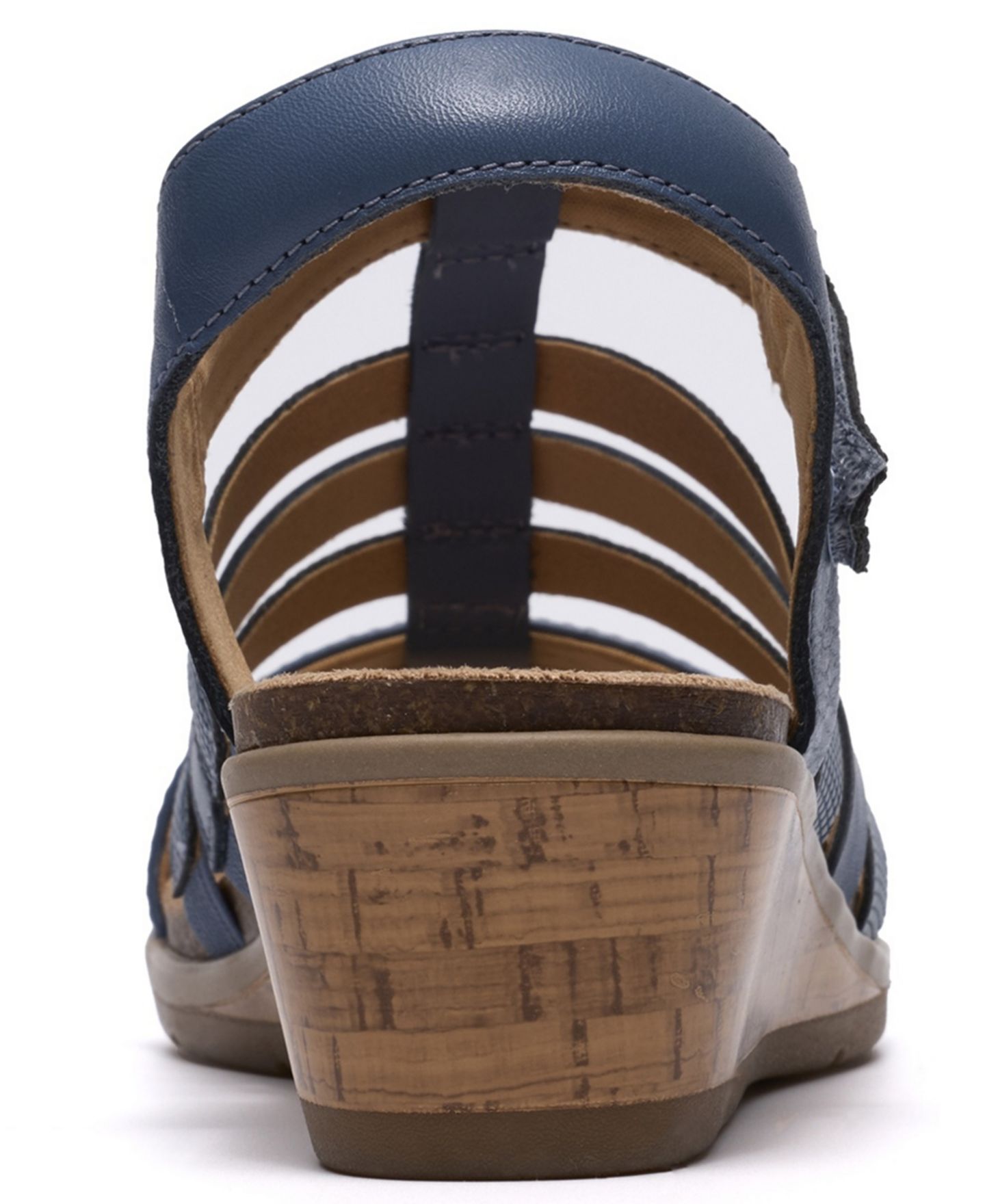 Женские сандалии Clarks Kacha Step Wedge, цвет: Джинсовый синий кожаный — фото 3