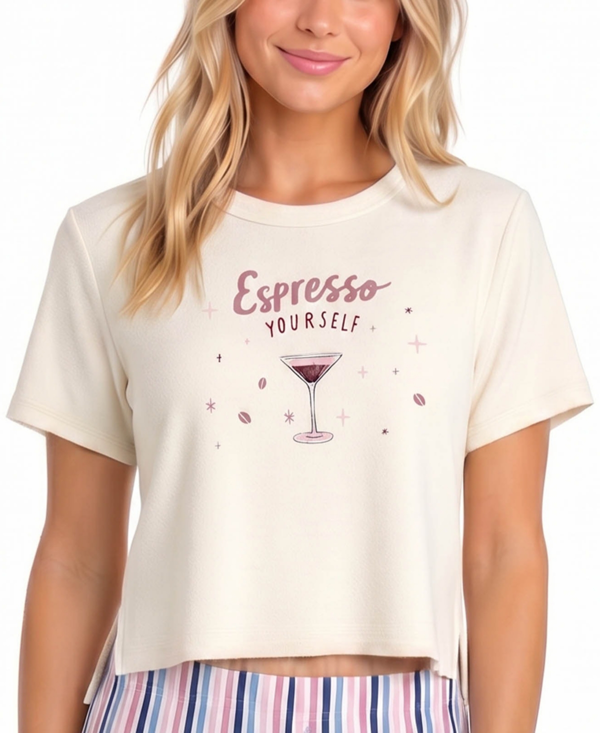 Roudelain Women's Short-Sleeve Espresso Graphic Sleep T-Shirt