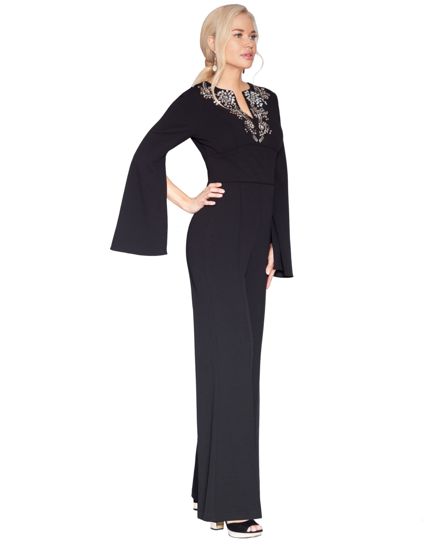 Women's V-Neck Flare-Sleeve Jumpsuit