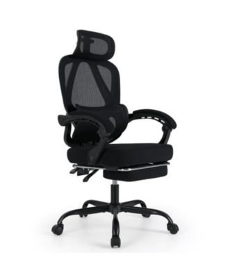 Ergonomic High Back Mesh Office Chair with Retractable Footrest and Adjustable Headrest