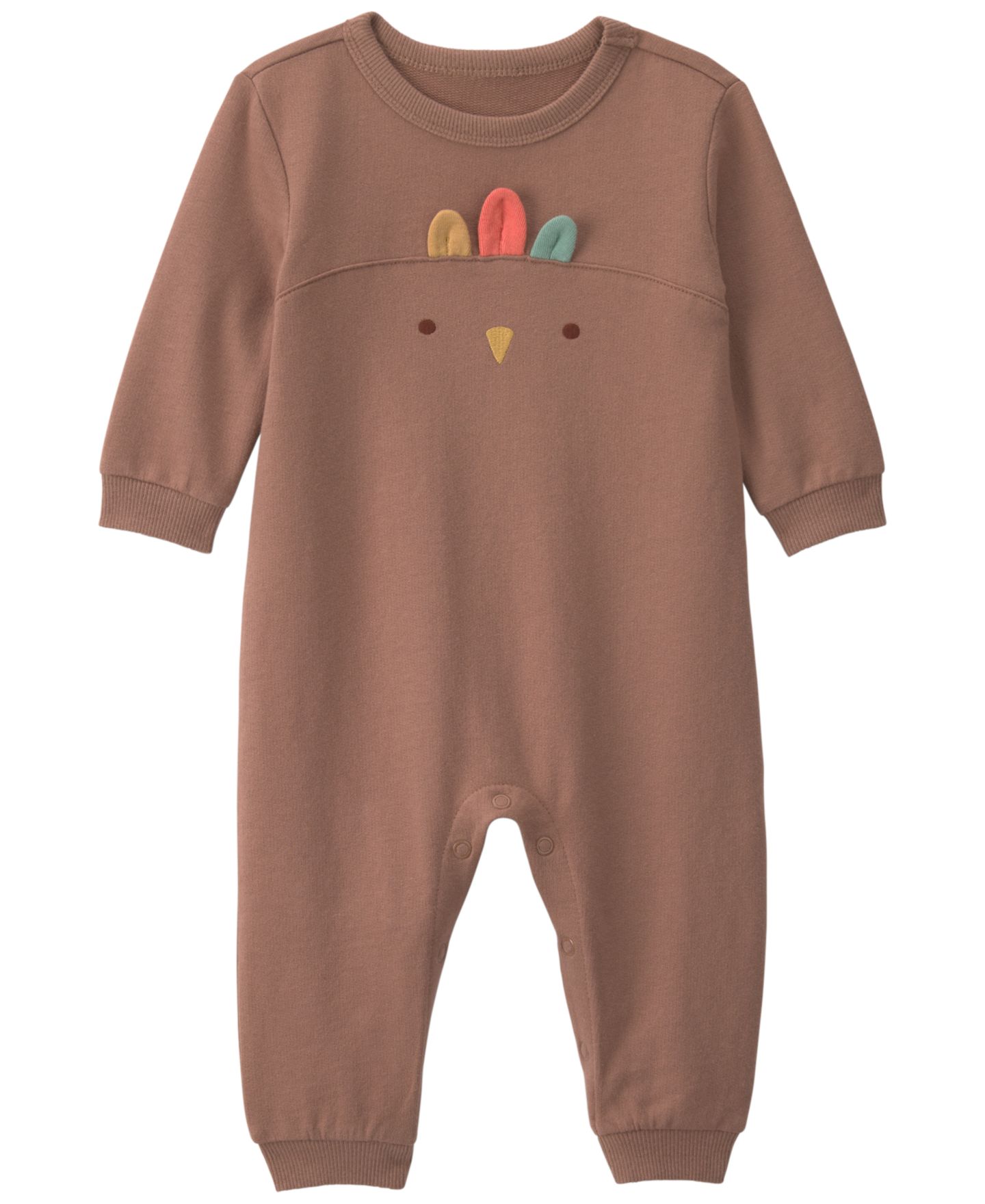 Комбинезон Carter's Turkey Thanksgiving French Terry Long-Sleeve Jumpsuit для малышей, цвет: Коричневый — фото 1