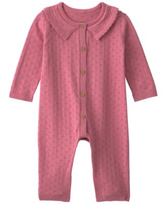 Baby Girls' Pointelle Long-Sleeve Jumpsuit
