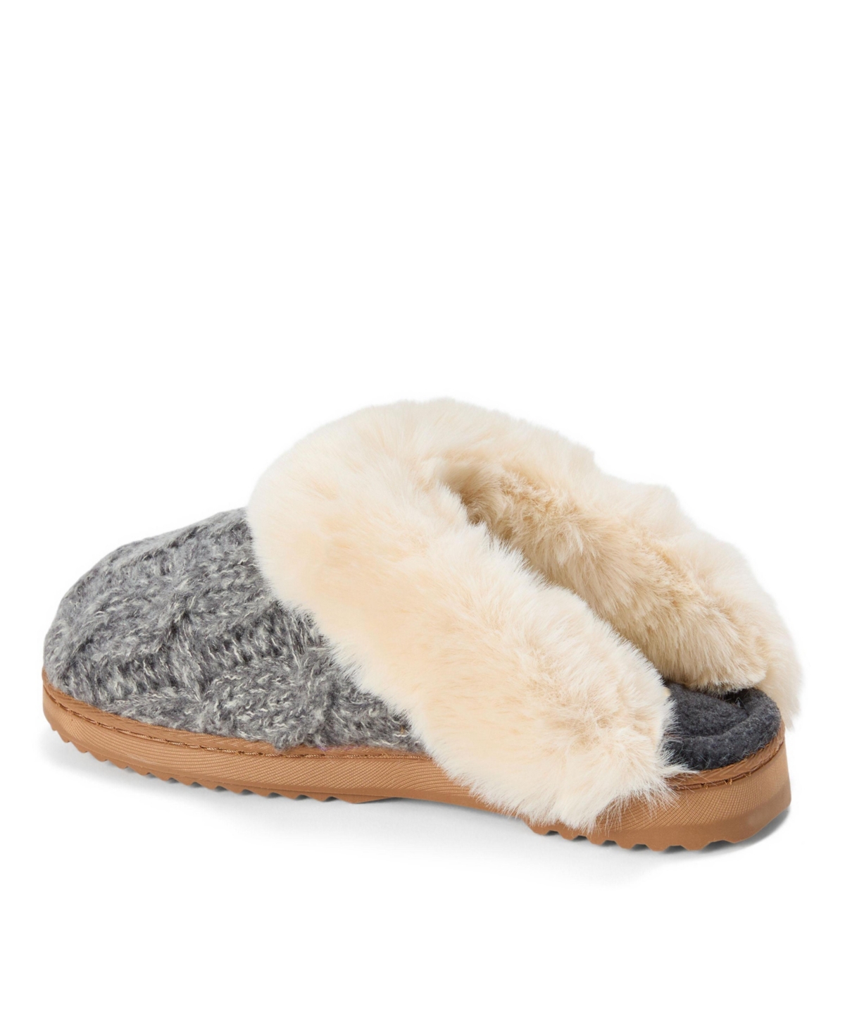 Dearfoams Women's Nicki Knit Scuff Cable Slippers