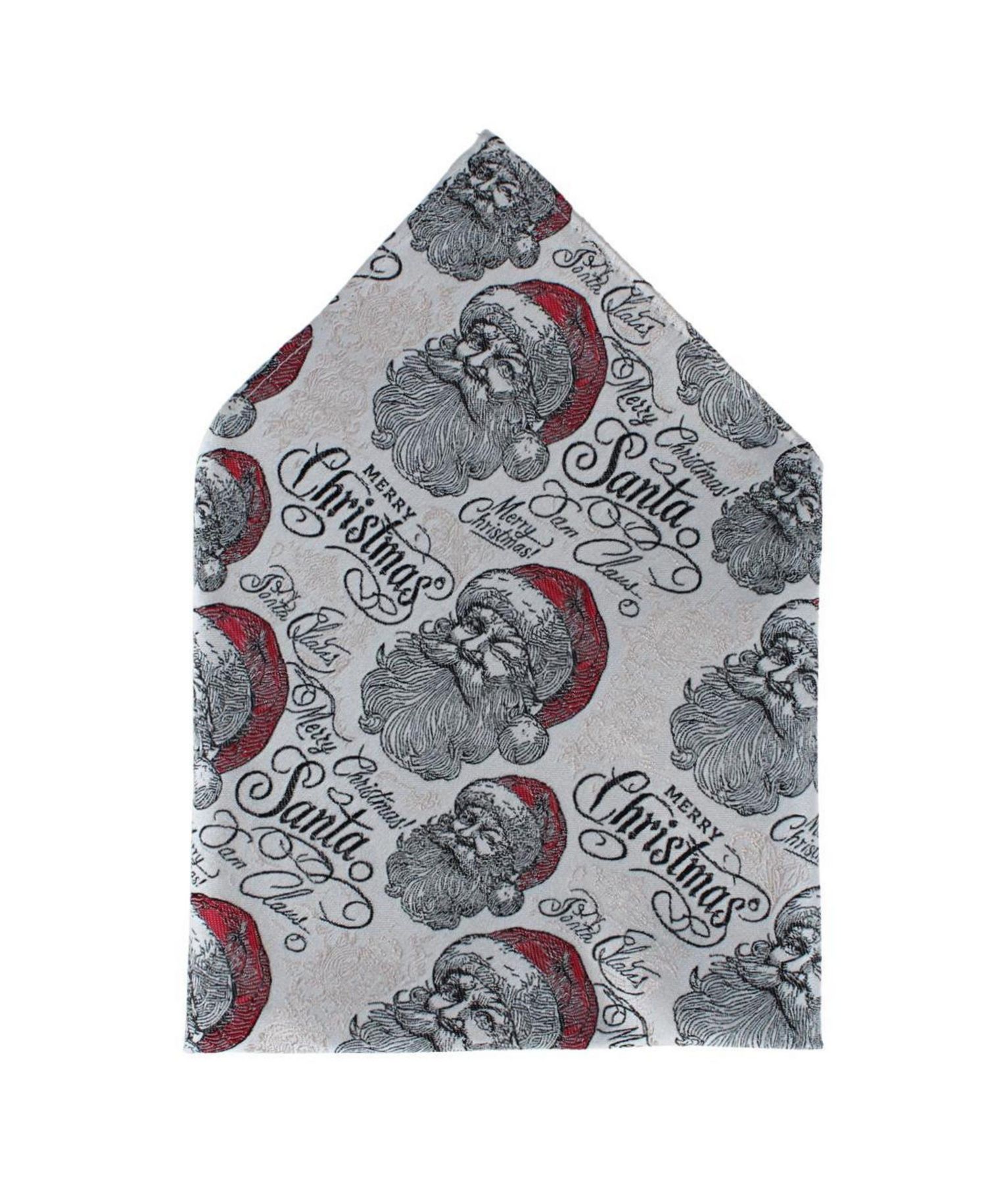 Men's Santa Claus Is Watching Silk Tie and Pocket Square Bundle