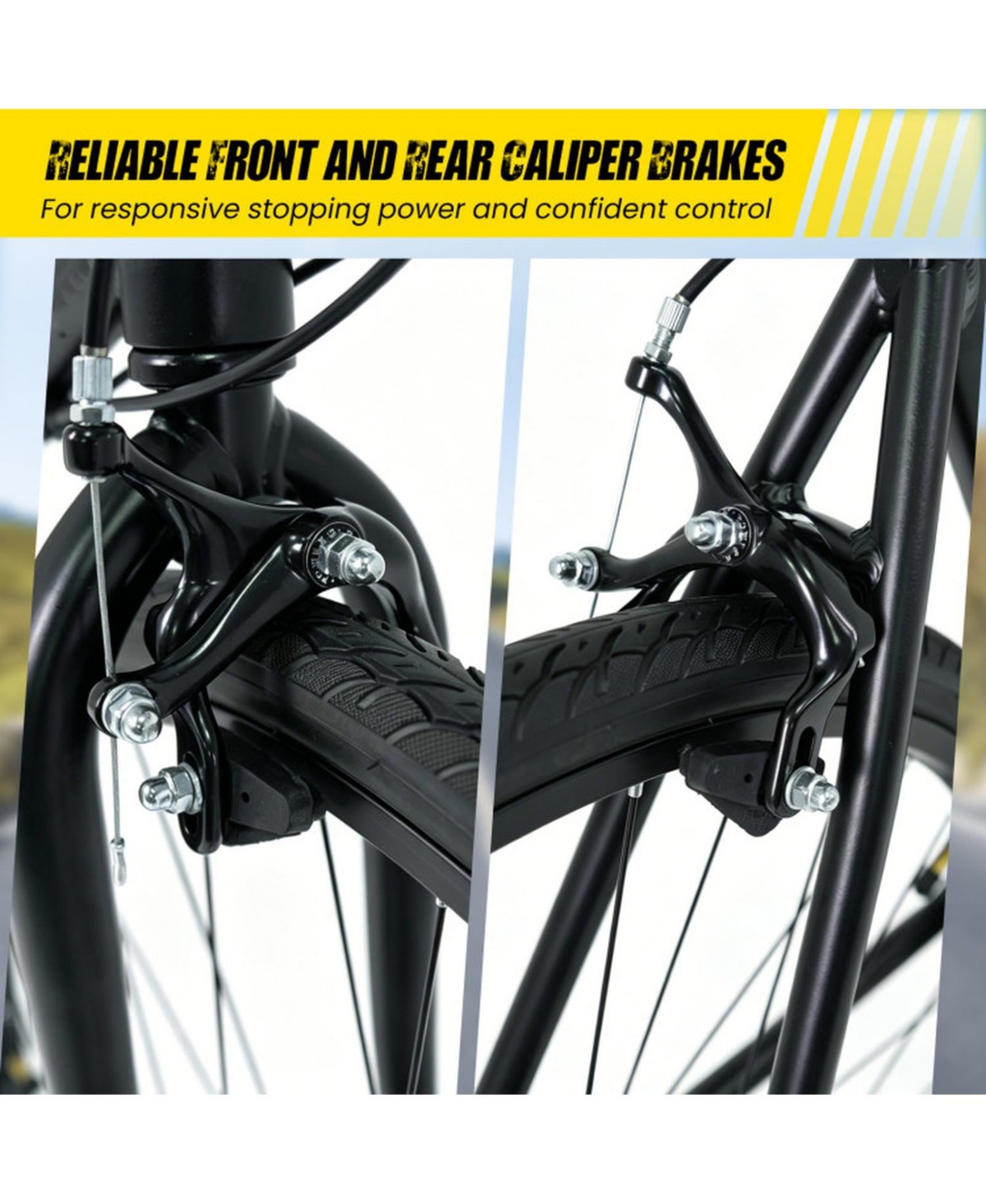 Sugift 700C Adult Hybrid Bike with 18-Speed Drivetrain and Phone Holder