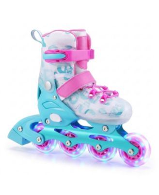 4-Size Adjustable Kids Inline Skates for Beginners Ages 5-7