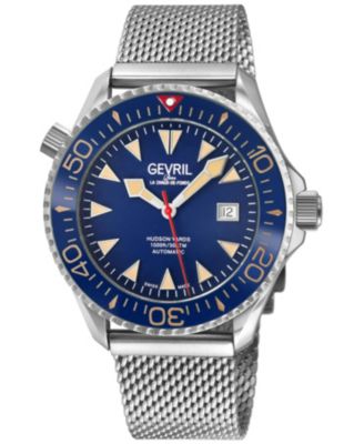 Men's Swiss Made Hudson Yards Swiss Automatic Silver Stainless Steel Mesh Band Watch