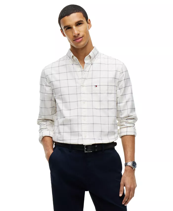 Men's Heritage Regular-Fit Oxford Windowpane Shirt