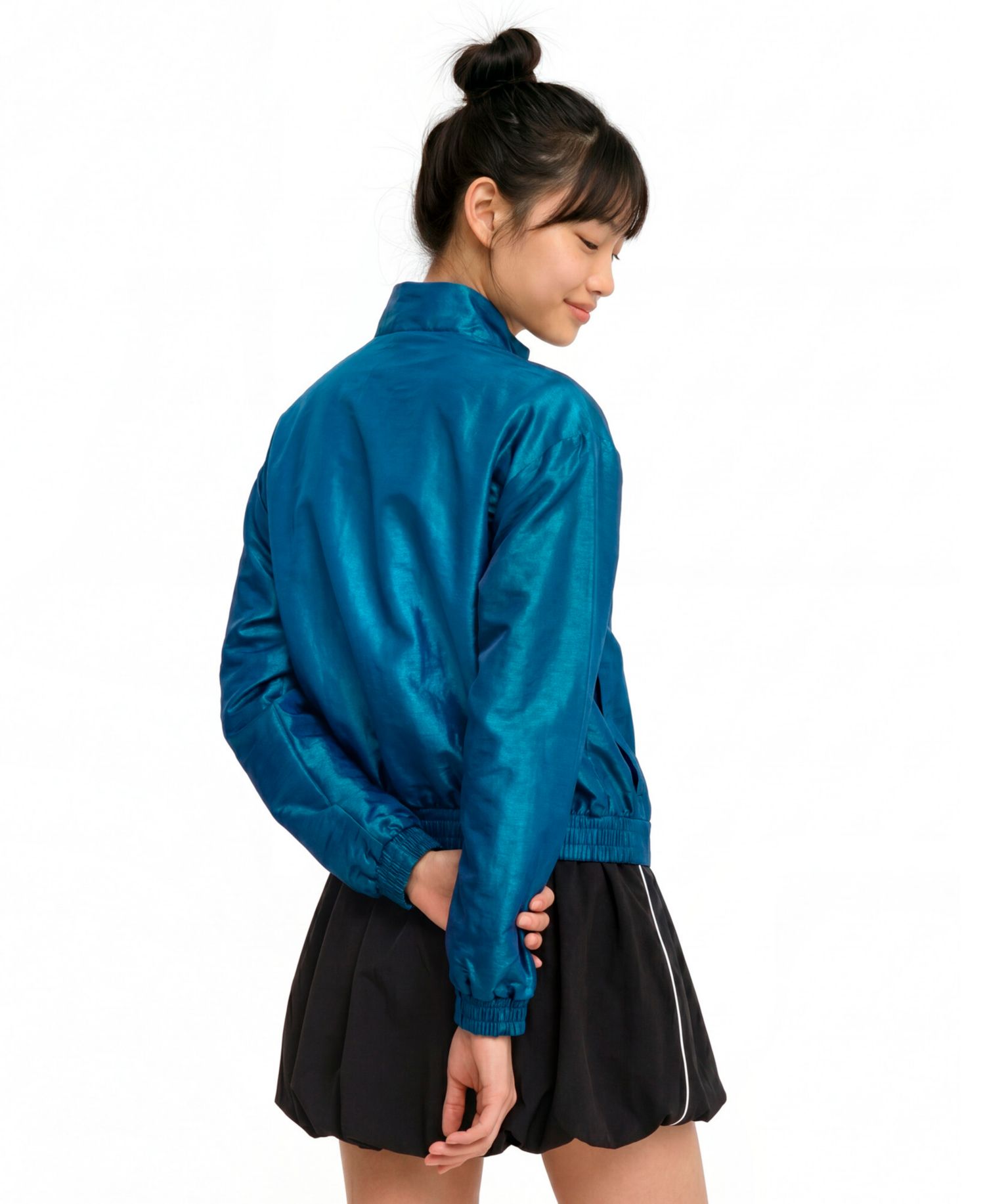 Women's Pearlized Water-Resistant Woven Long-Sleeve Jacket