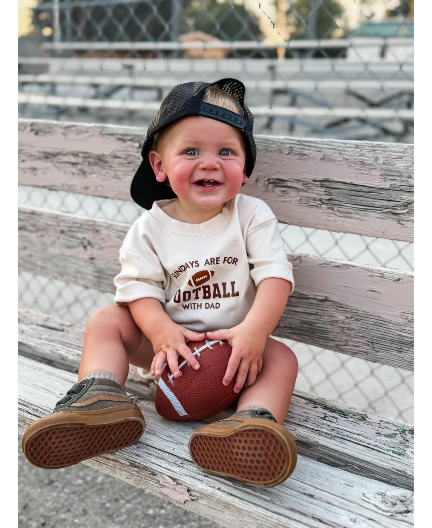 Baby Boys Sundays Are For Football Short Sleeve Romper