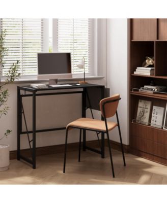 31.5 Folding Computer Desk with Storage Bag and Hook, Space-Saving Gaming Table