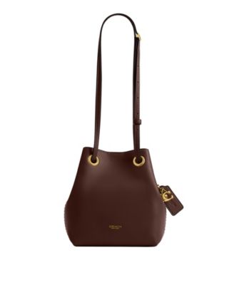 Jade Small Leather Drawstring Crossbody Handbag