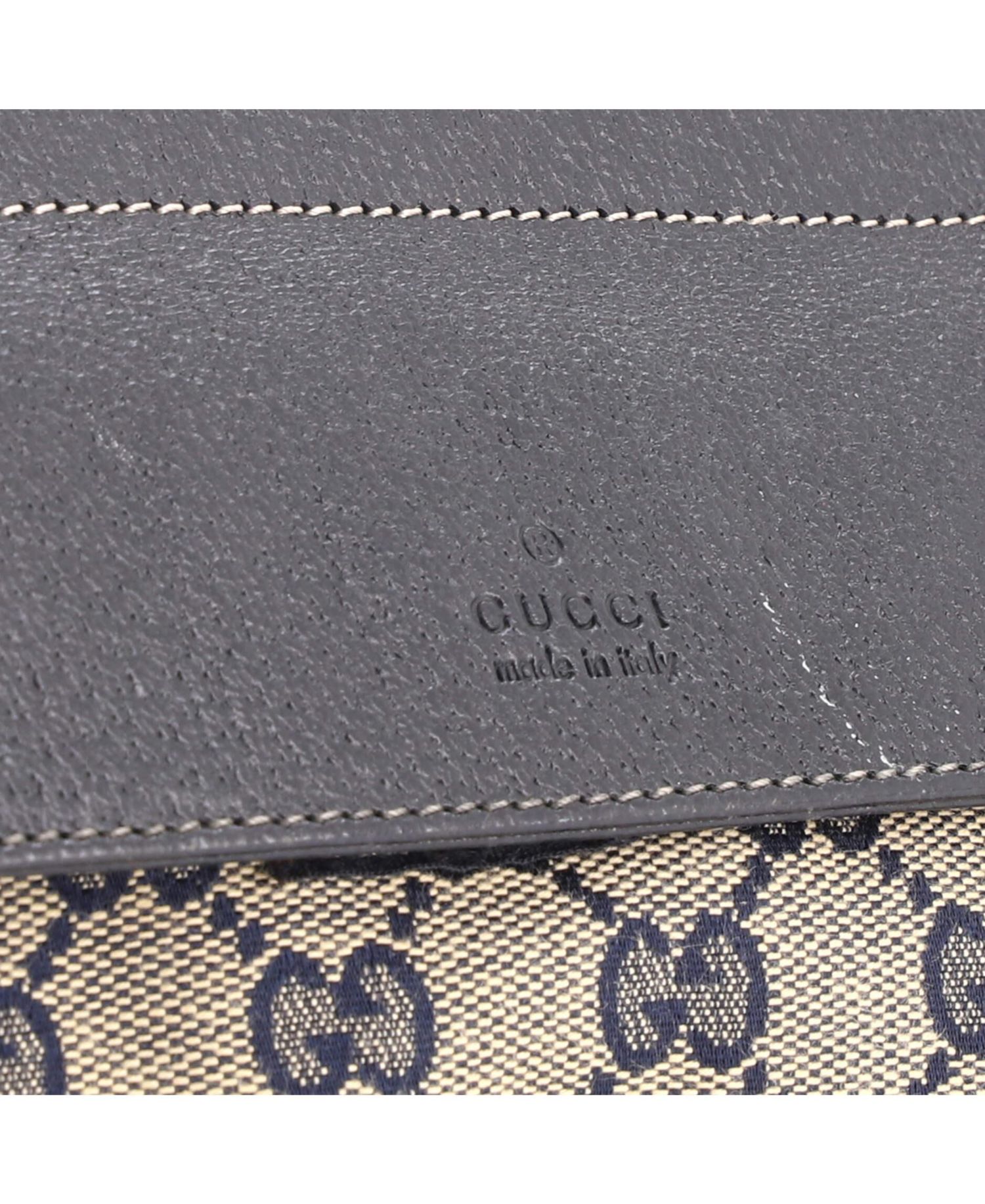 Small Vintage Double Belt Bag GG Canvas with Leather