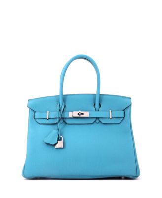 Birkin 30 Handbag Blue Togo with Palladium Hardware