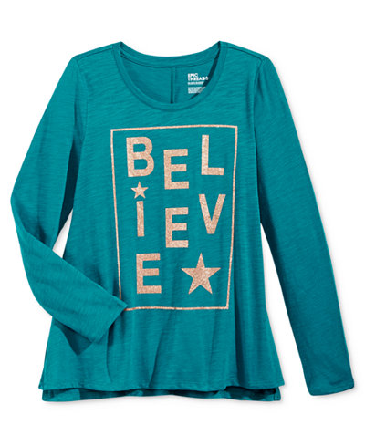 Epic Threads Girls' Believe Graphic-Print T-Shirt, Only at Macy's