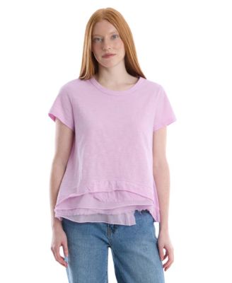 Women's Boxy Short-Sleeve Mixed-Hem T-Shirt