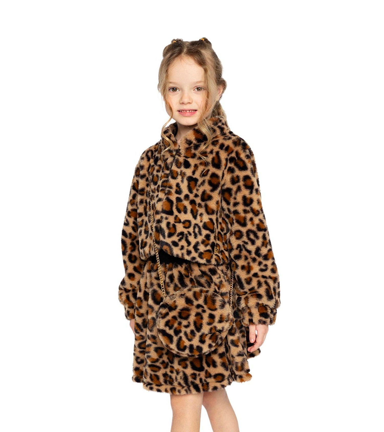 Big Girls Faux Fur Skirt Leopard Print Skirts