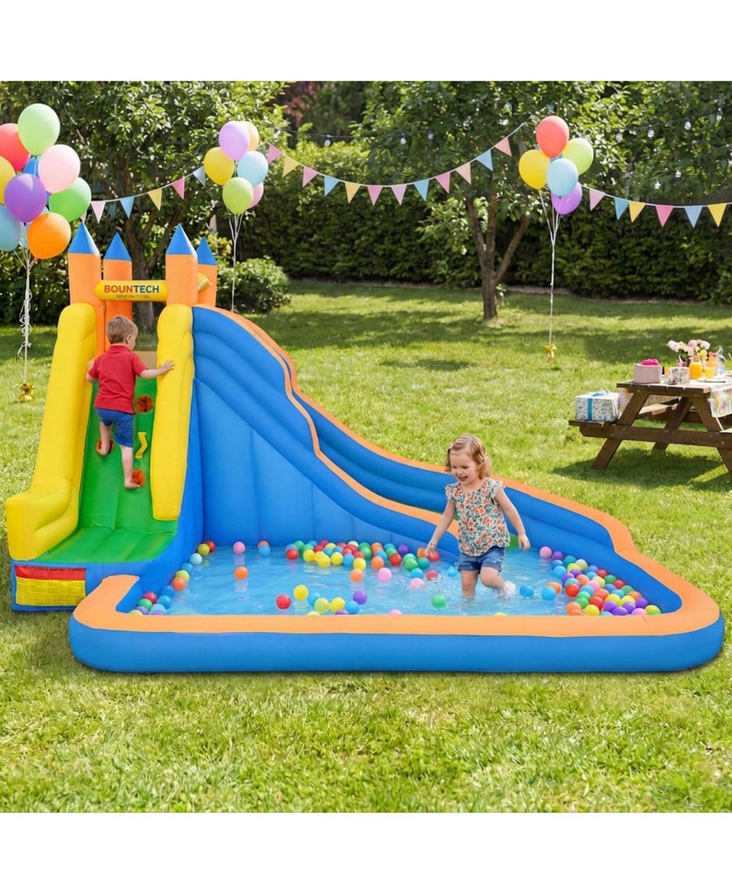 Детская игрушка SUGIFT 3-in-1 Inflatable Water Slide with Climbing Wall, 157.5"L x 121.5"W x 96.5"H, Ages 3-10, цвет: Open Miscellaneous — фото 4