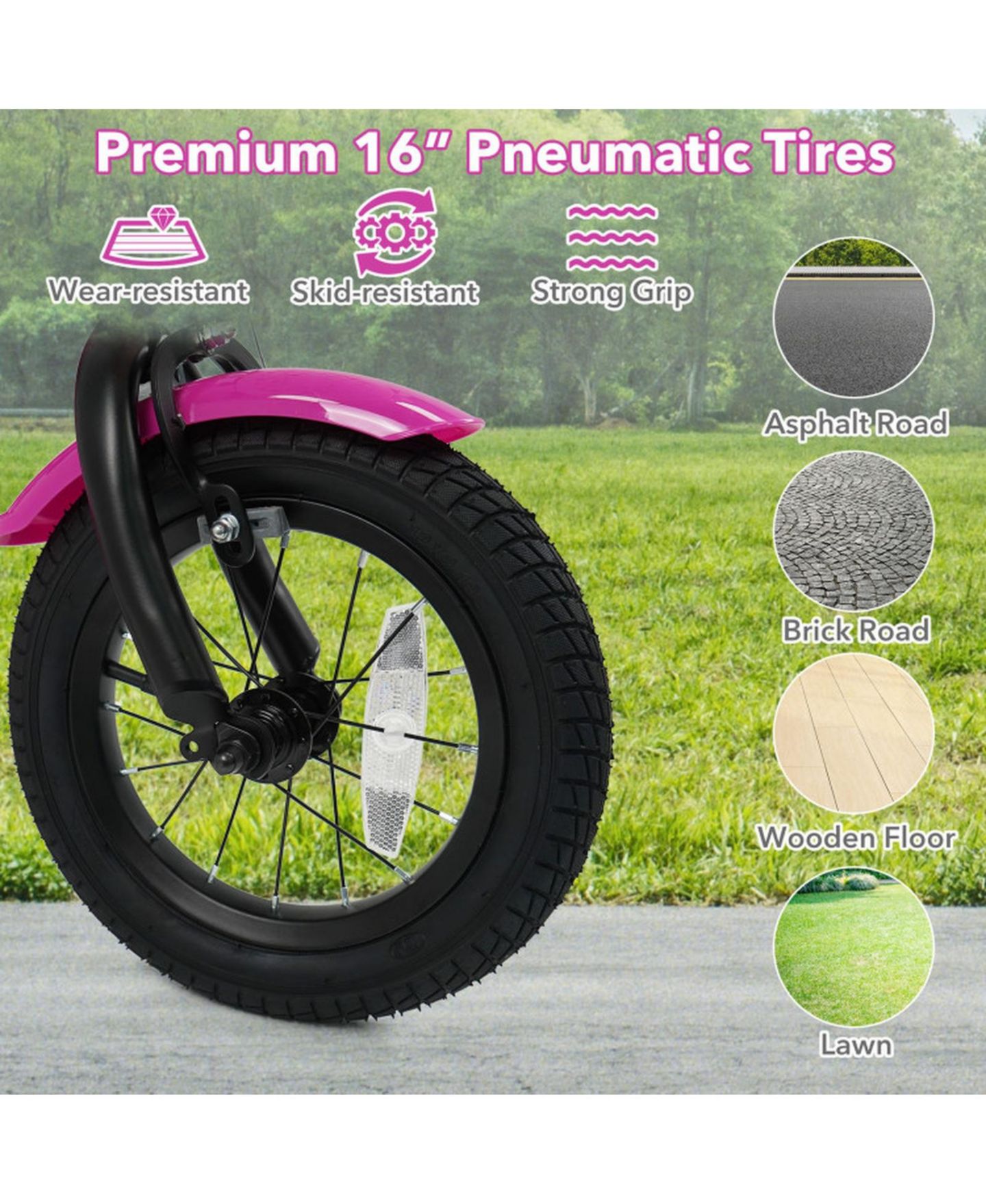 Детская игрушка SUGIFT 16 in Kids Bike with Training Wheels for Ages 4-7 Years Old, цвет: Розовый — фото 8