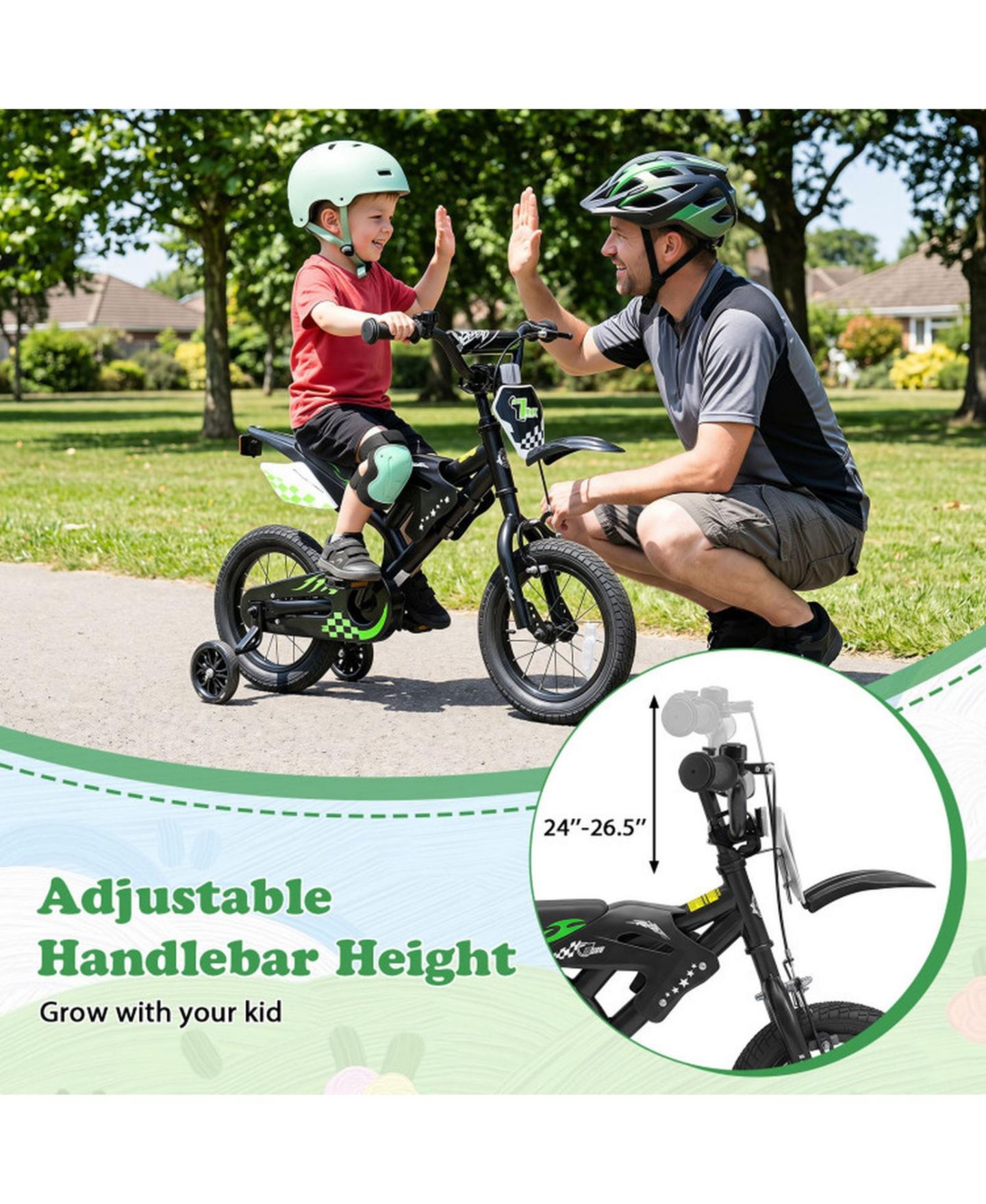 Детская игрушка SUGIFT 12" Kids Bike Motorcycle-Inspired with Detachable Training Wheels, Ages 3-4, цвет: Чёрный — фото 7