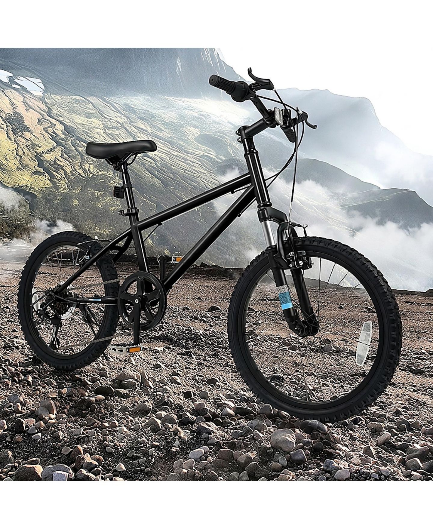 Детская игрушка SUGIFT 20" Kids' Mountain Bike with 6-Speed and Front Suspension Fork, Ages 8+, цвет: Чёрный — фото 10