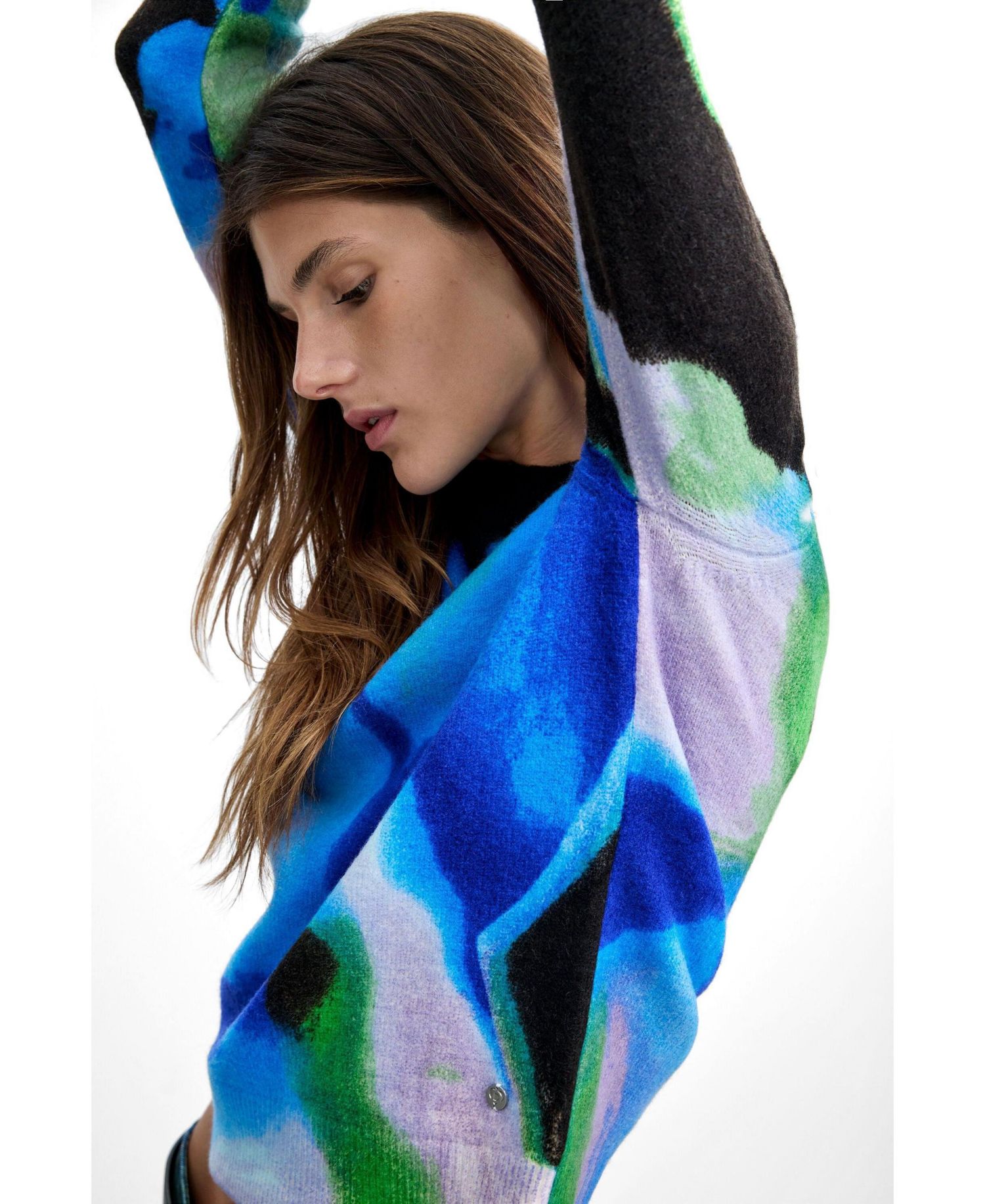 Women's M. C. Lacroix Abstract Print Fine-Knit Sweater