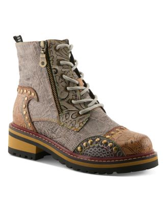 Spring Step Rugup Booties with Genuine Leather Upper