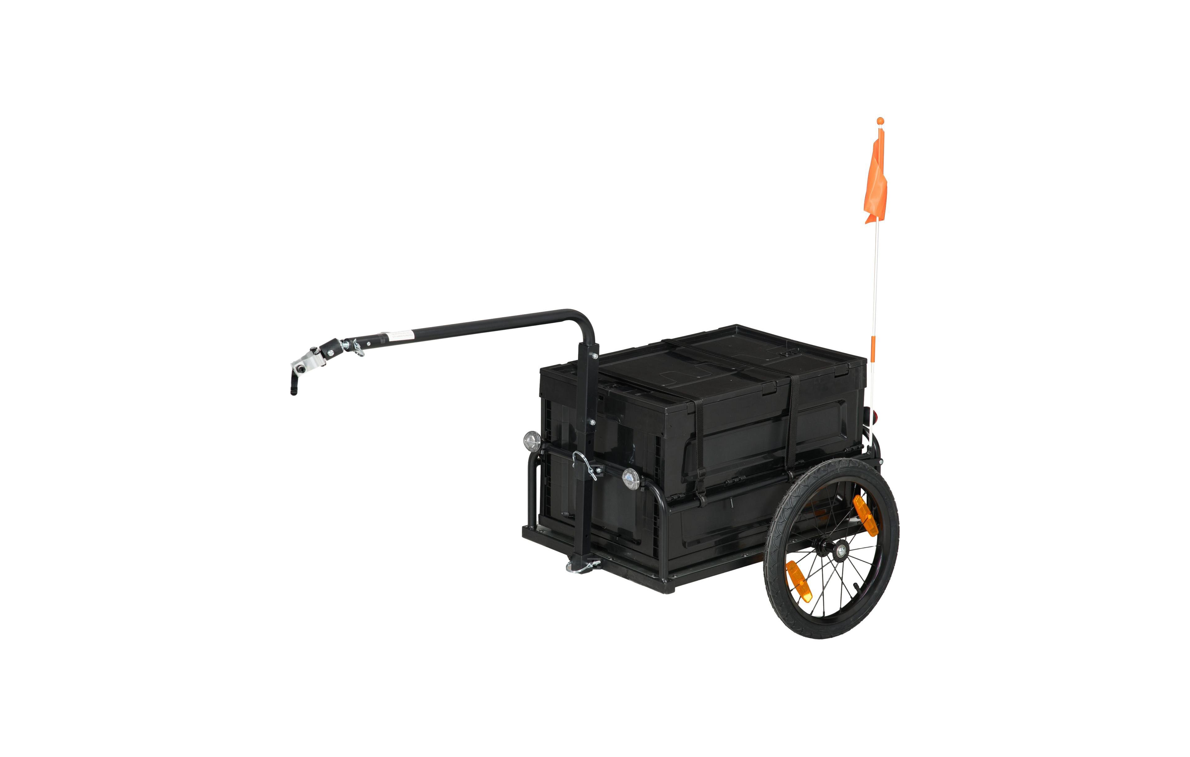 Mountaintop Trailer for Bike, Bicycle Cargo Trailer with Removable Storage Box and Folding Frame, Steel Bottom