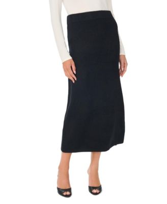 Women's Side Slit Pencil Midi Sweater Skirt