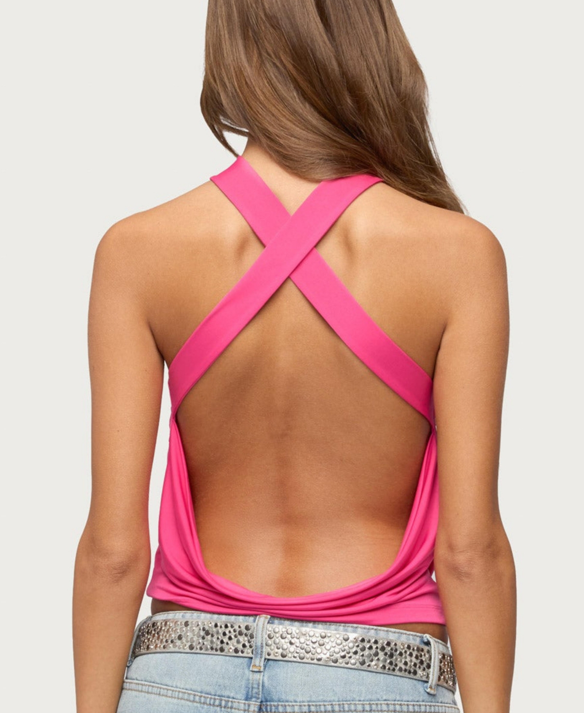 Edikted Women's Maise Backless Cowl Neck Crisscross Top