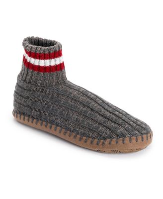 Men's Contrast Stripe Rib Cuff Bootie Slippers