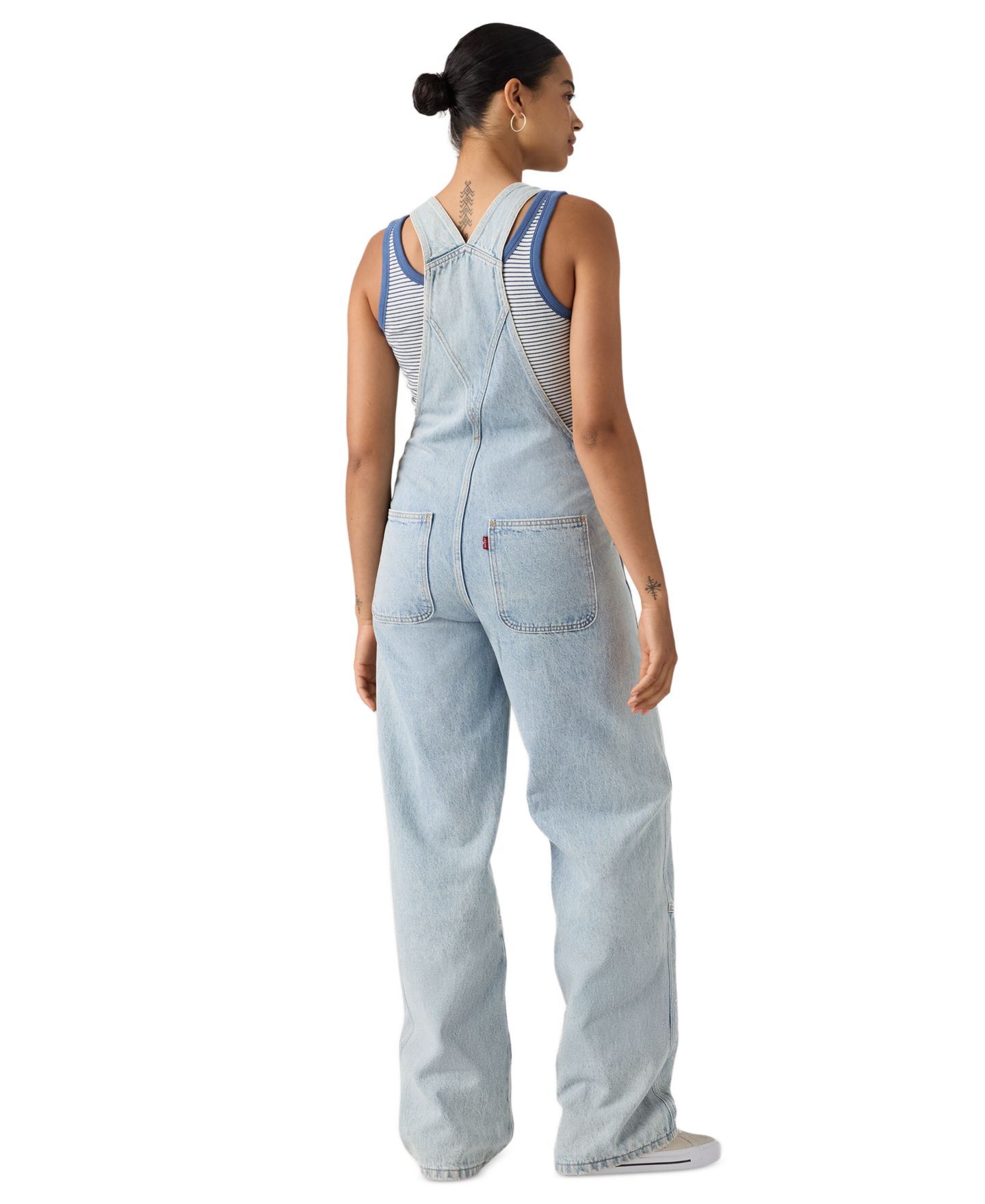 Женский комбинезон Levi's Utility Overall Wide-Leg Denim Overalls, цвет: Серо-бежевый — фото 5