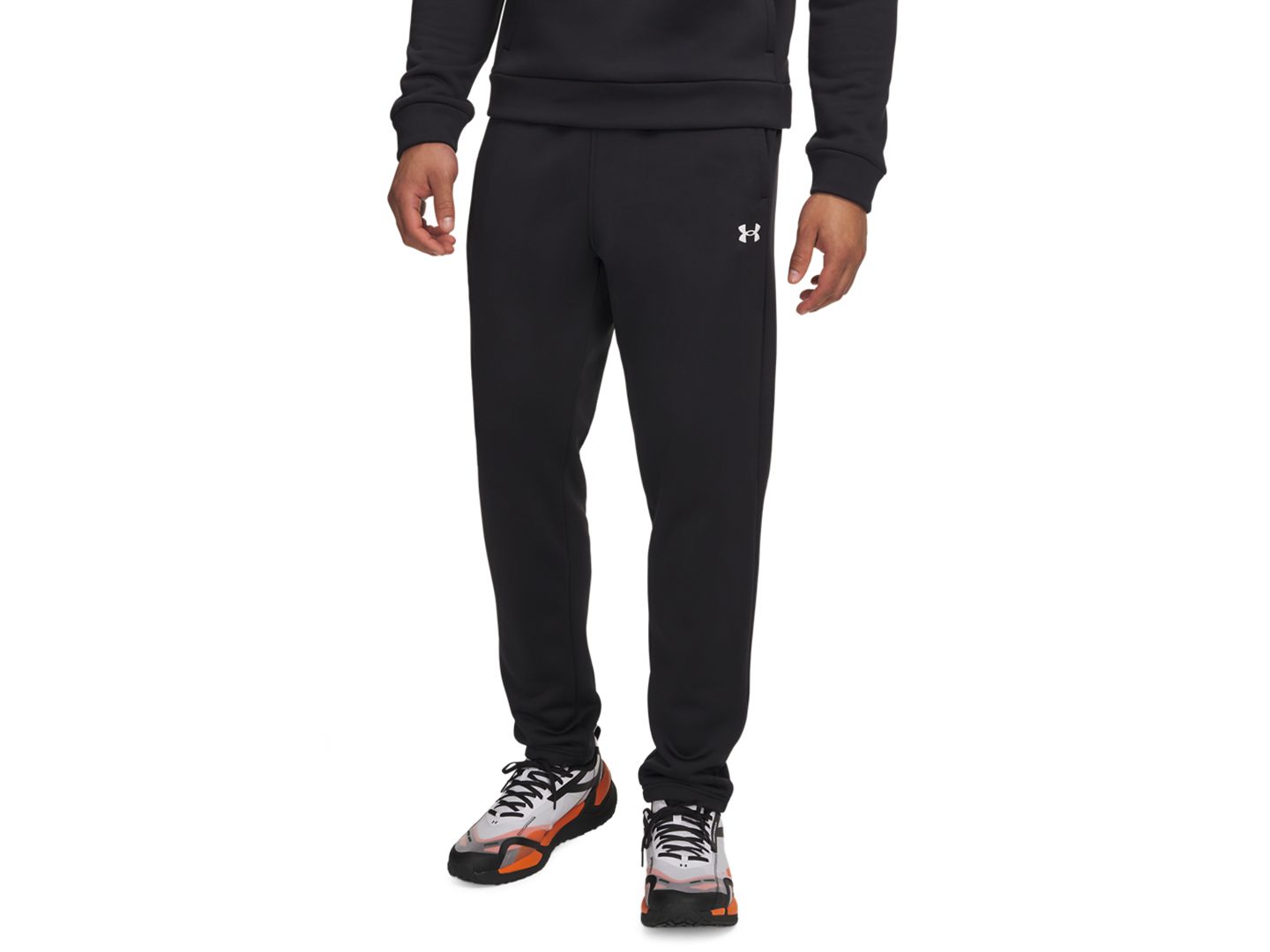 Мужские брюки Under Armour Armour Fleece, цвет: Чёрный / Белый — фото 1