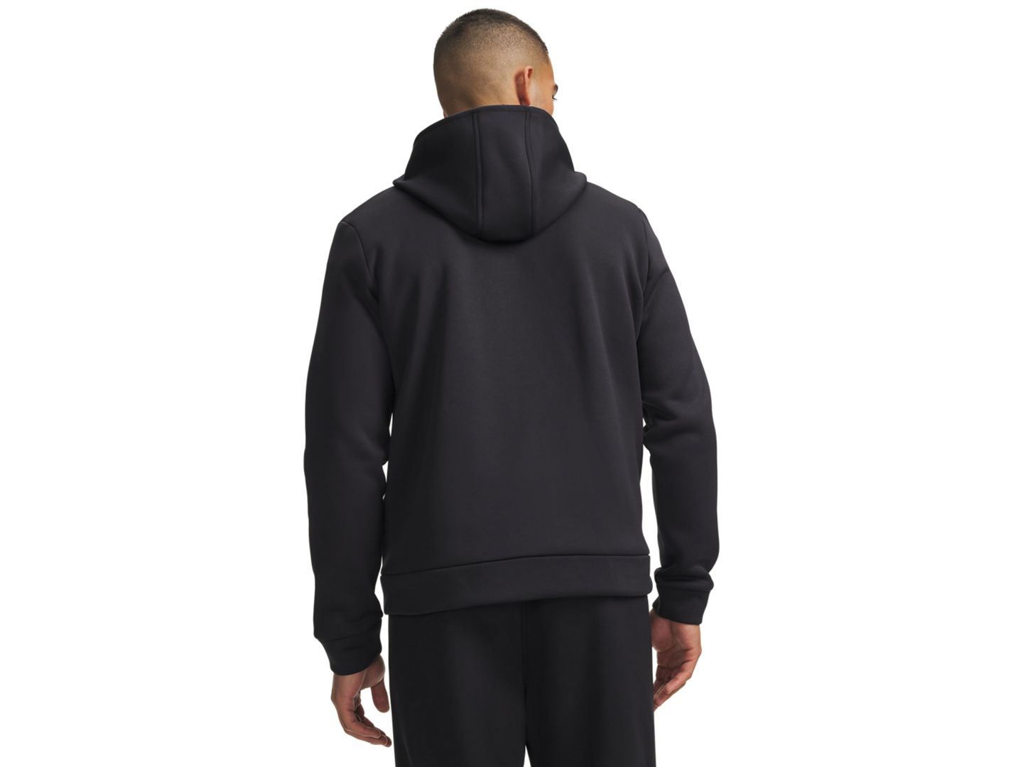 Мужское худи Under Armour Armour Fleece, цвет: Чёрный / Белый — фото 3