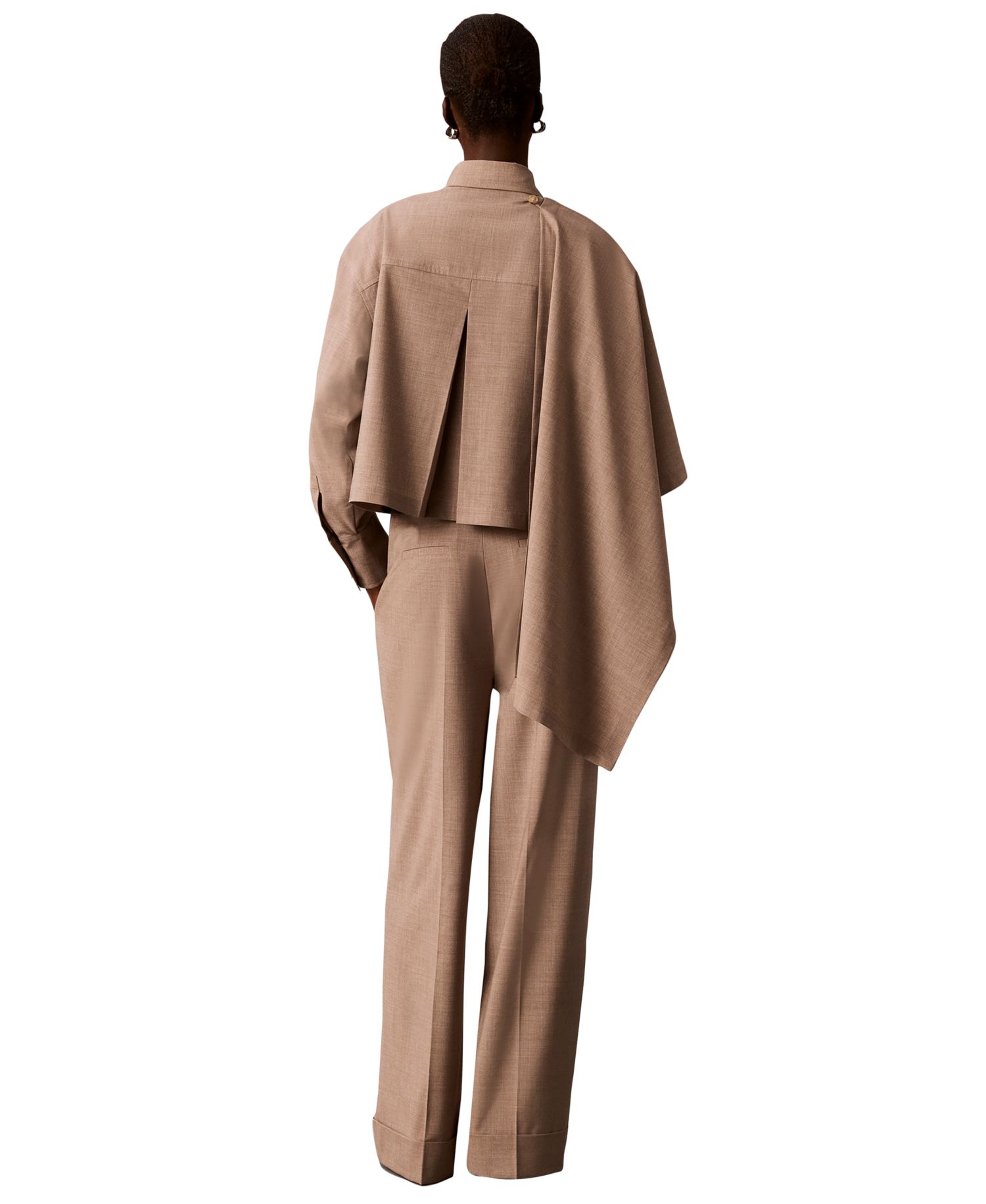 Women's High-Rise Wide-Leg Pleated Pants