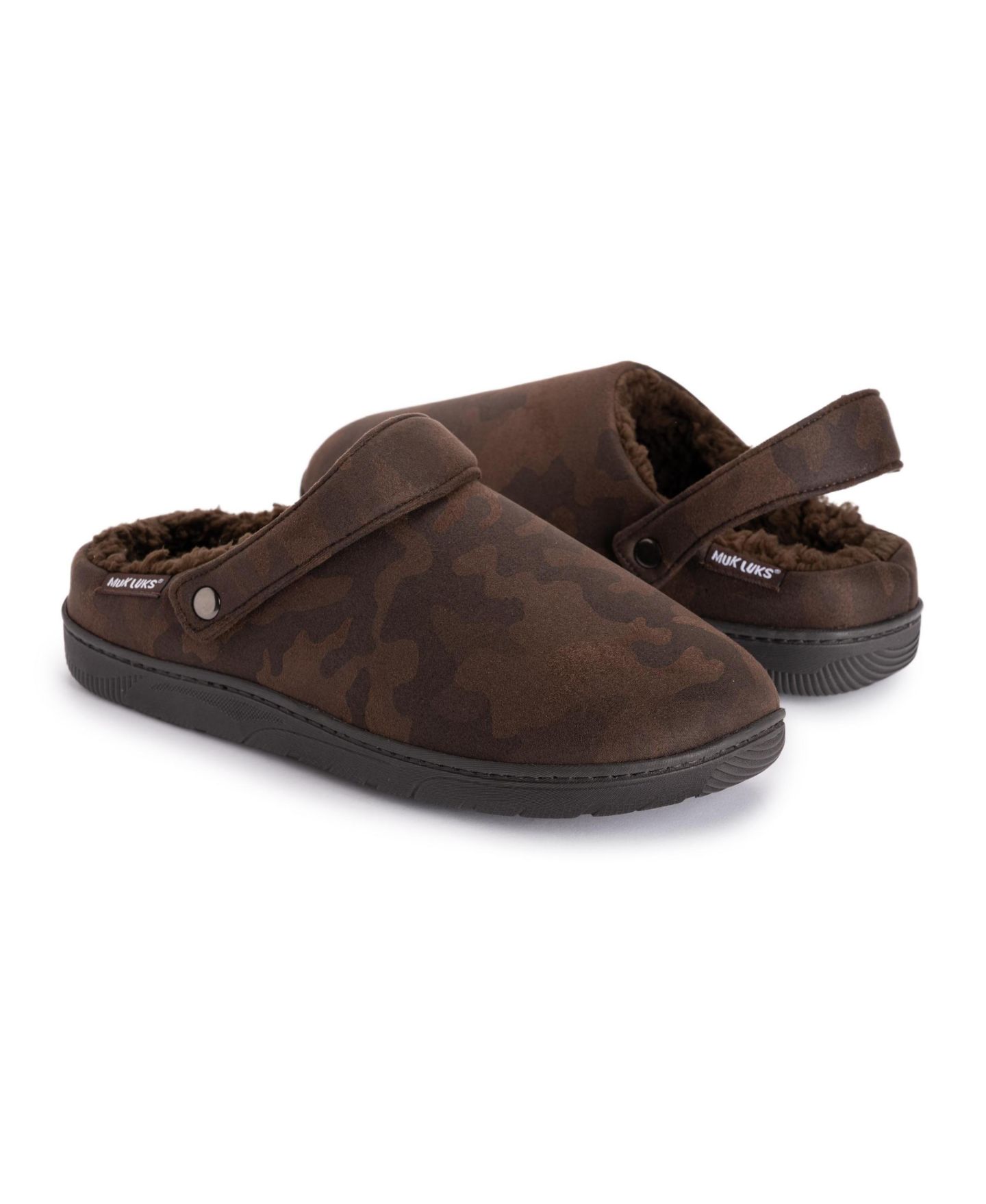 Мужские сабо MUK LUKS Keanu Convertible Clog Slippers, цвет: Коричневый камуфляжный — фото 2
