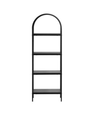 Arched Bookshelf with 4 Tiers for Living Room Bedroom Office