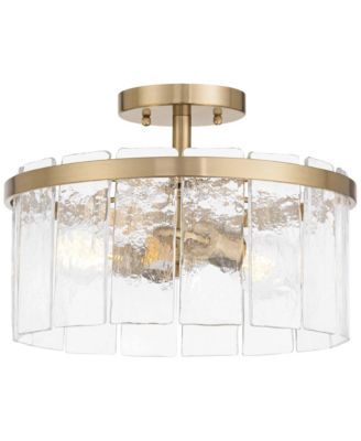 Possini Euro Soresi 14"W Piastra Glass 2-Light Ceiling Light