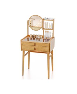 Compact Makeup Vanity Table 23.5 Inch with Mirror for Small Spaces