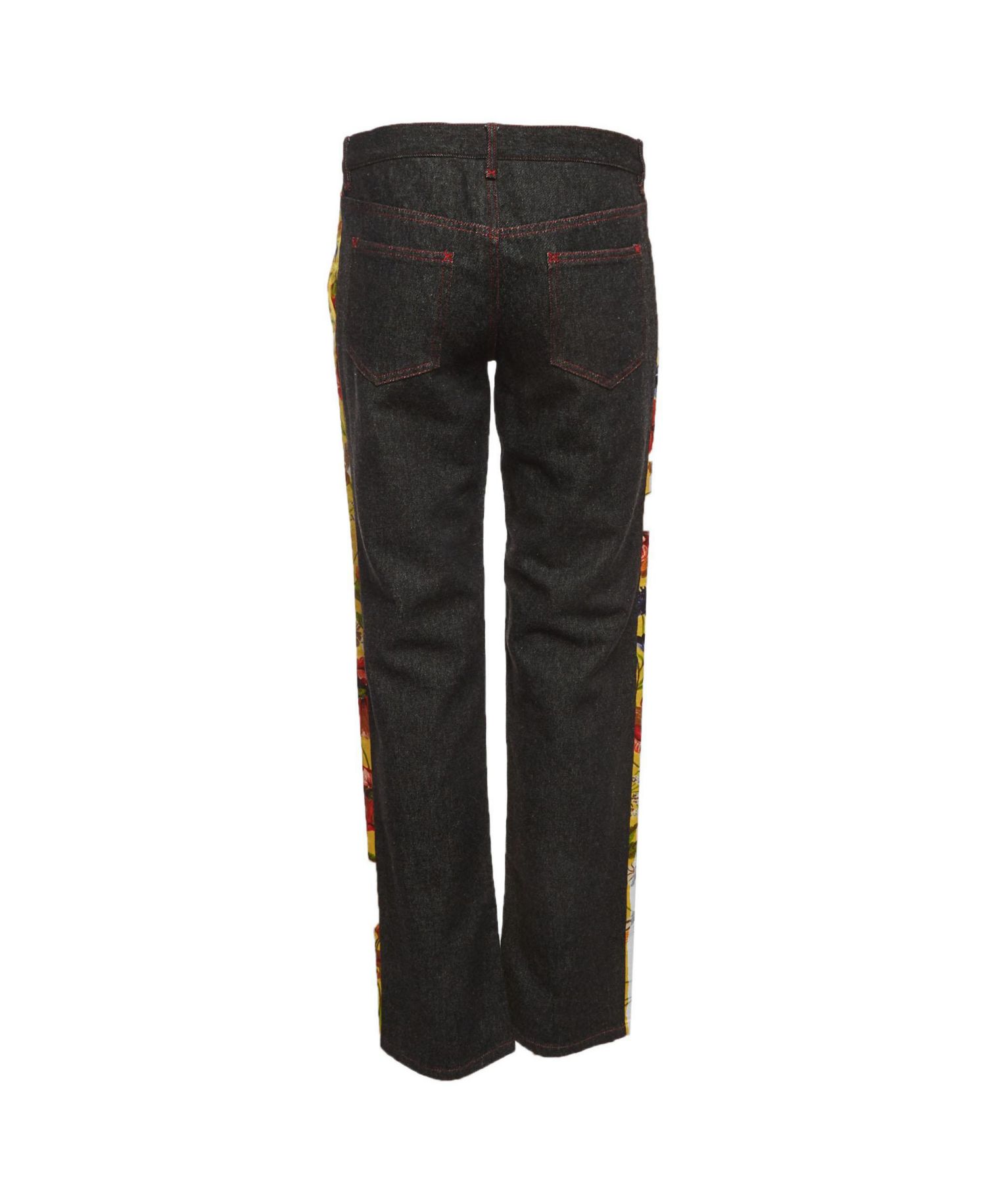 Women's Floral-Print Wide-Leg Denim Jeans