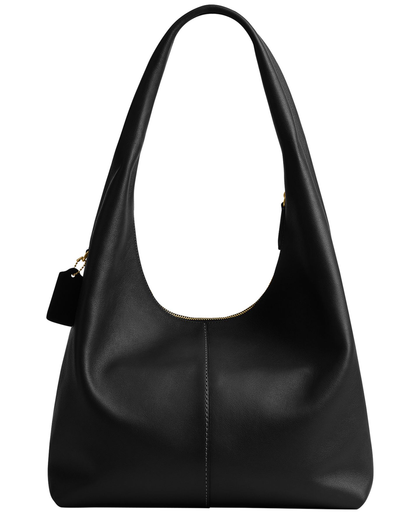 Женские сумки COACH Pillow Brooklyn Large Leather Hobo 34, цвет: Латунный / Чёрный — фото 2