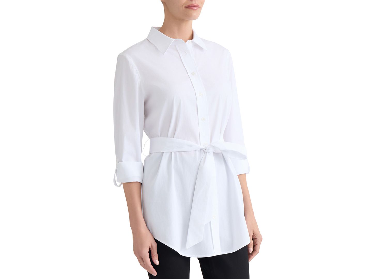 Женский топ Jones New York 3/4-Sleeve Belted Tunic Top, цвет: Натуральный белый — фото 3