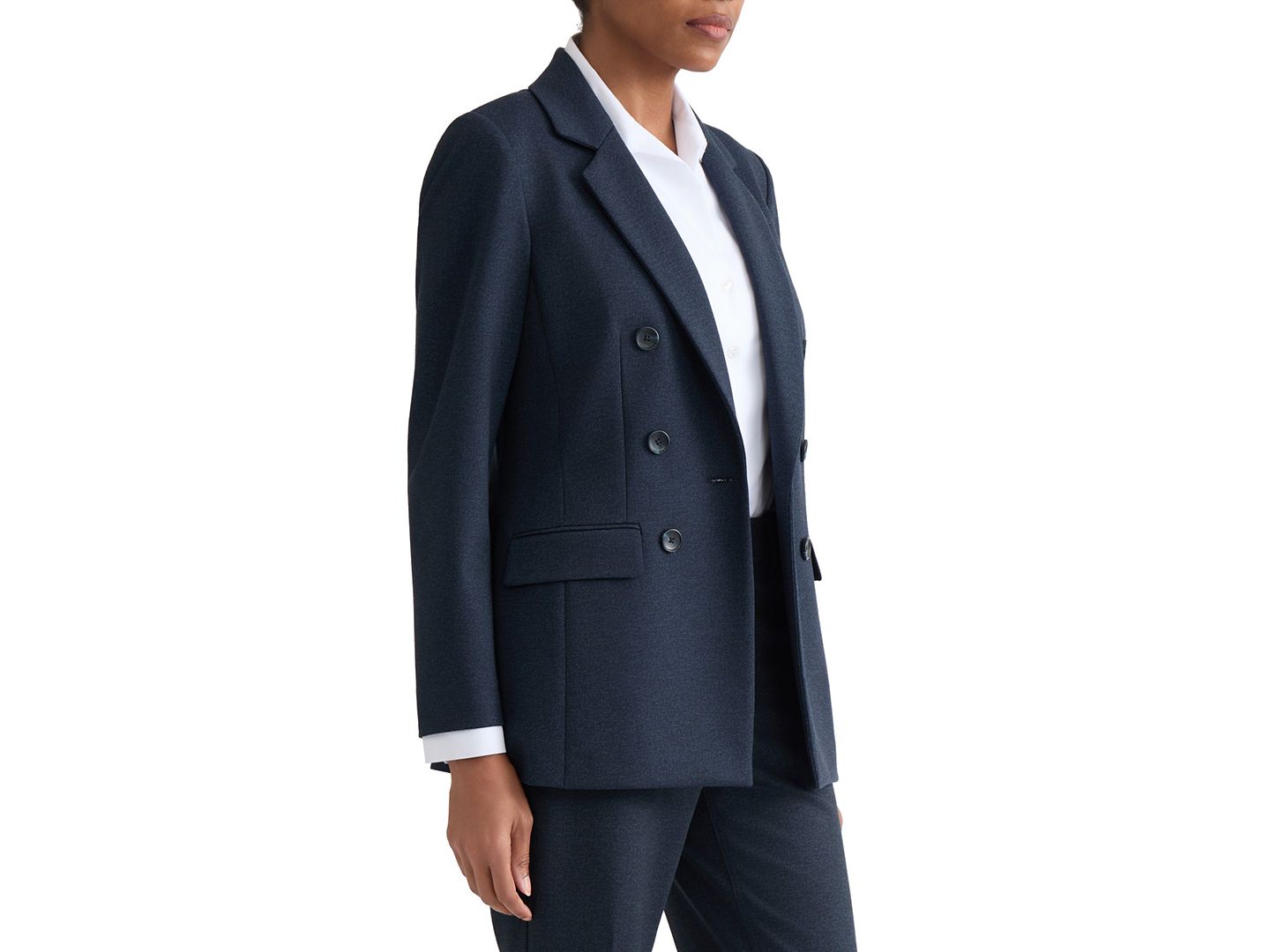 Женский пиджак Jones New York Petite 1-Button Notch Double-Breasted Blazer, цвет: Тёмно-синий — фото 3
