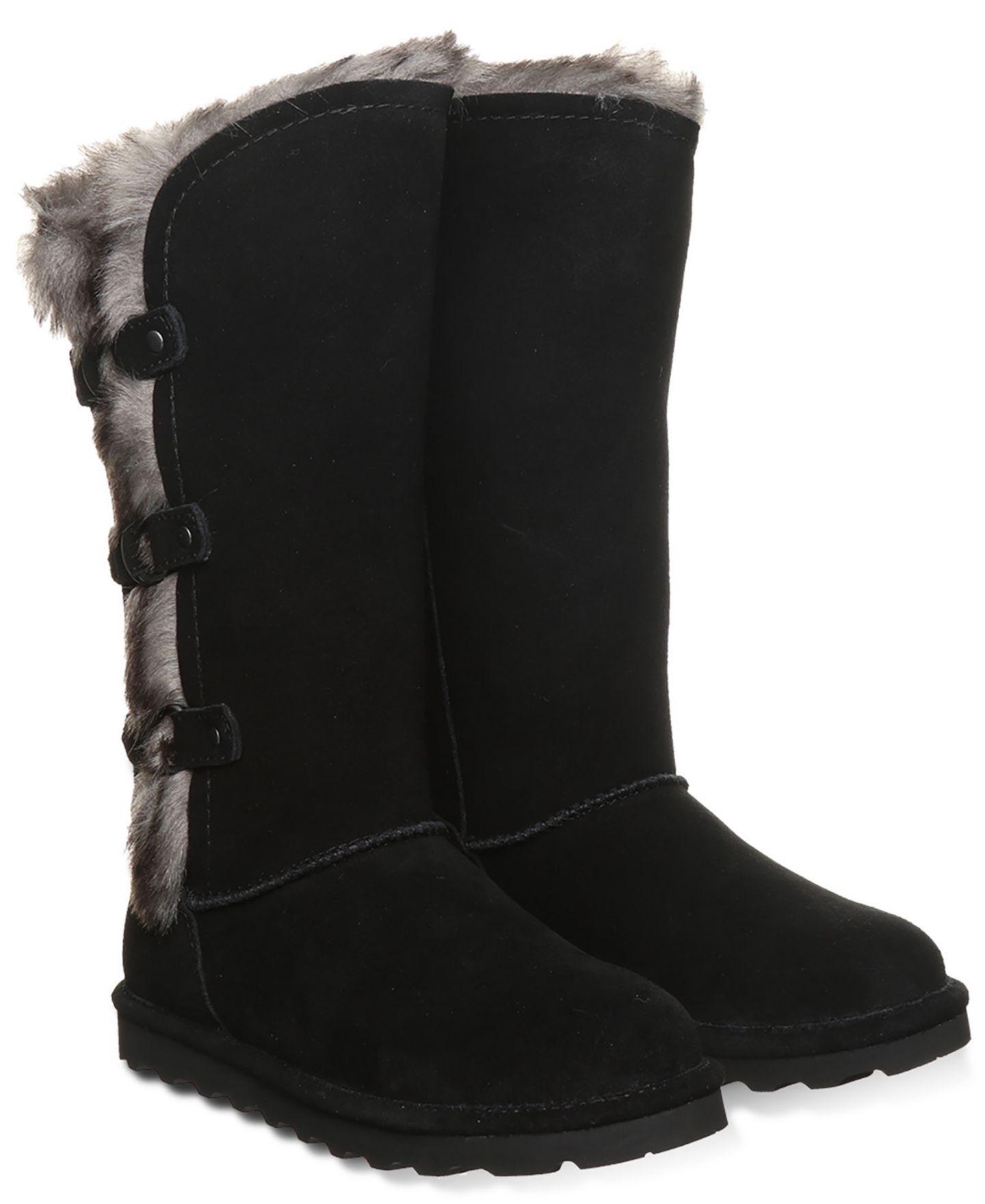 Женские ботинки BEARPAW Emery II Faux Fur Mid Calf, цвет: Чёрный — фото 8