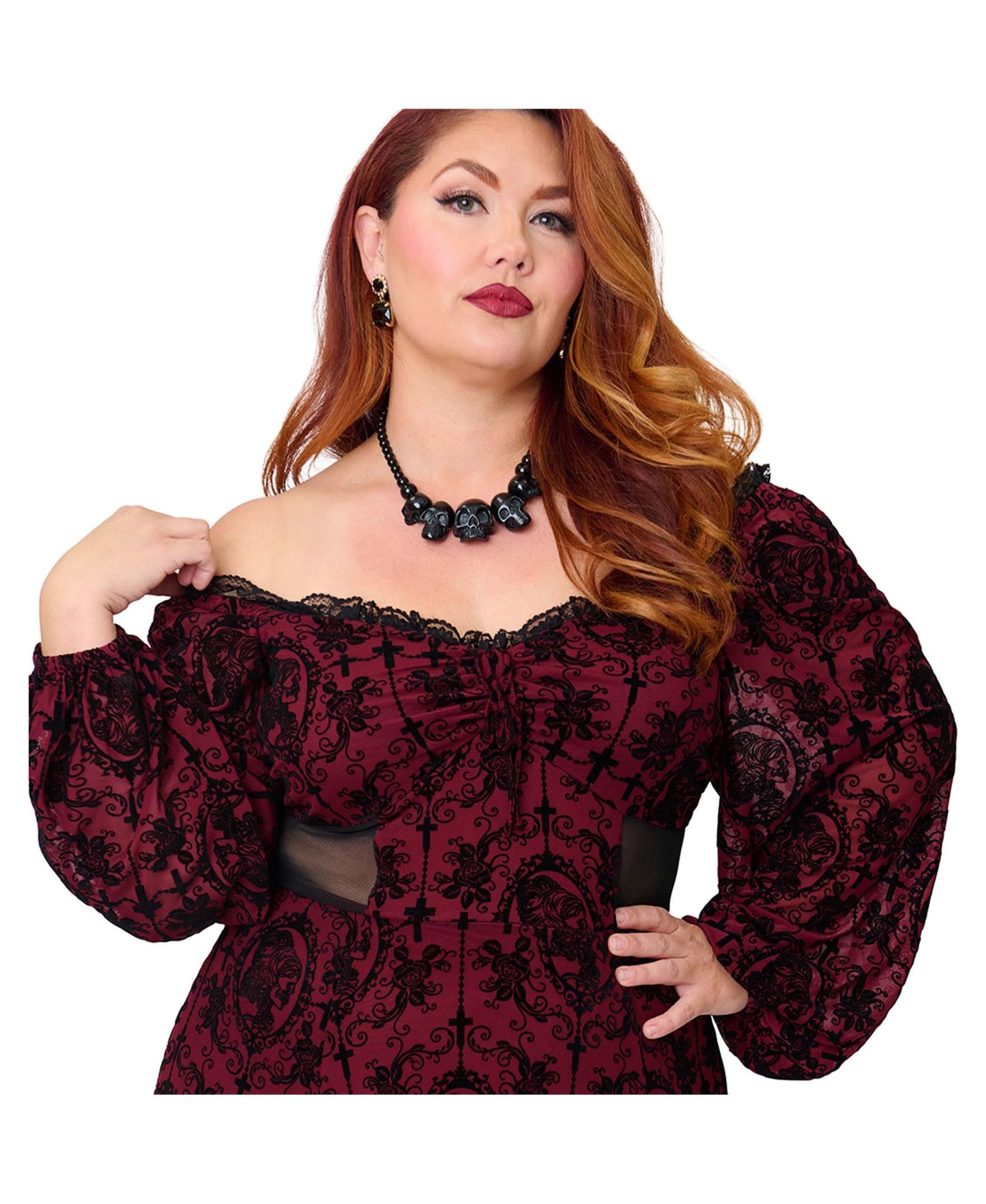 Plus Size Sheer Spiderweb Godet Maxi Dress