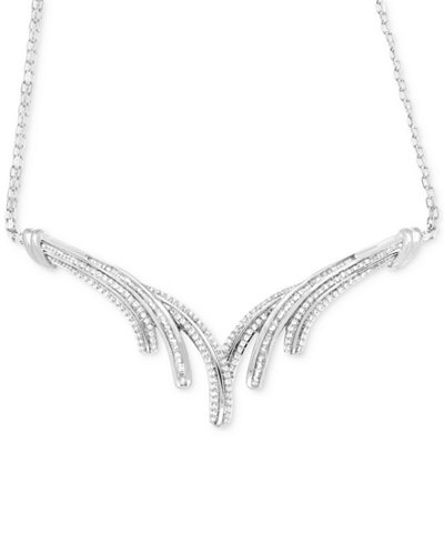 Wrapped in Love ™ Diamond V Necklace (1 ct. t.w.) in Sterling Silver