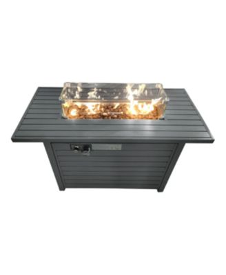 42" Steel Propane Fire Pit Table with Lid, 50000 BTU Outdoor Fire Table